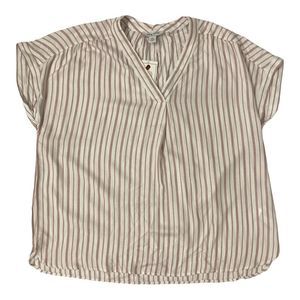 Bonfire Stripe - Nine West Women's Lightweight Relaxed Fit Woven Popover V-Neck